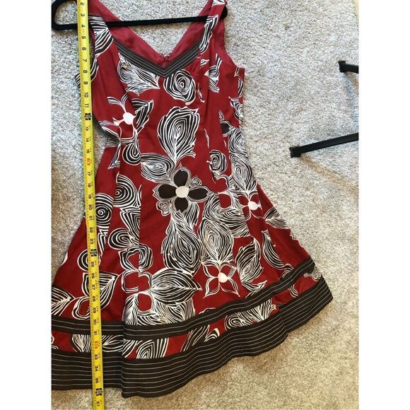 Nine West Women’s Red and Brown Floral Design  Tank Dress Size 8 - Picture 8 of 8